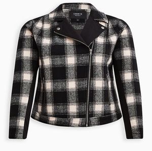 Torrid plaid moto/blazer jacket sz 2